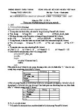 Đề thi khảo sát giữa học kì I Tin học 8 - Năm học 2016-2017 - Trường THCS Biên Giới